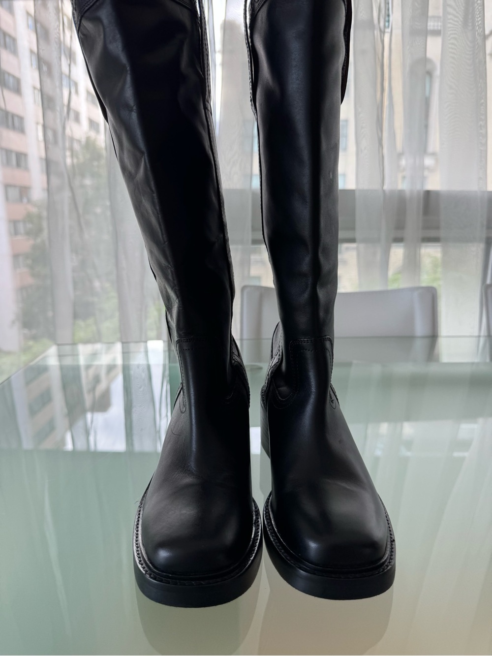 Frye Black Over-the-Knee Leather Boots